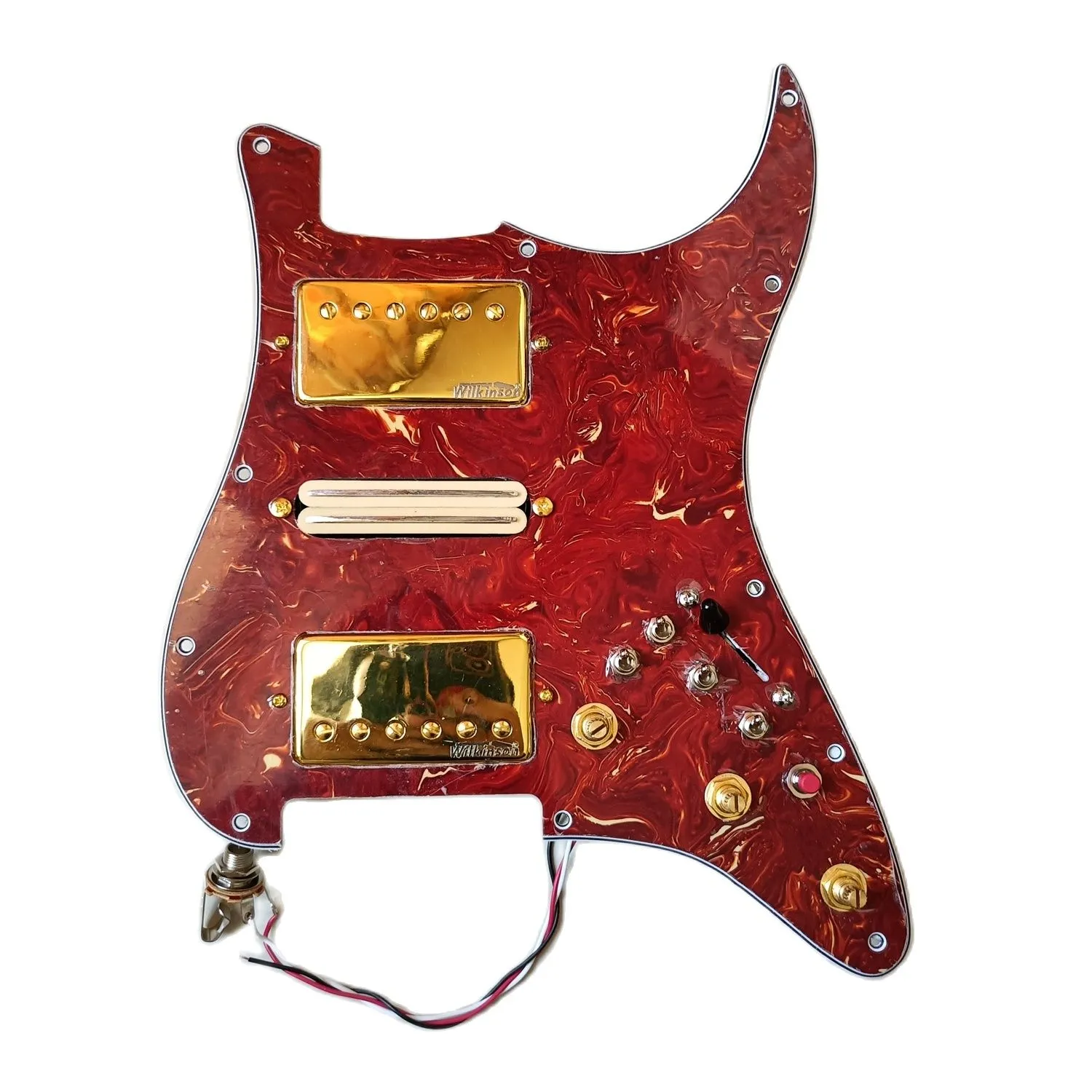 HSH Upgrade Prewired Pickguard Gold WK WVC Alnico Pastillas High DCR 4 Interruptor de corte único 20 tonos más para guitarra FD