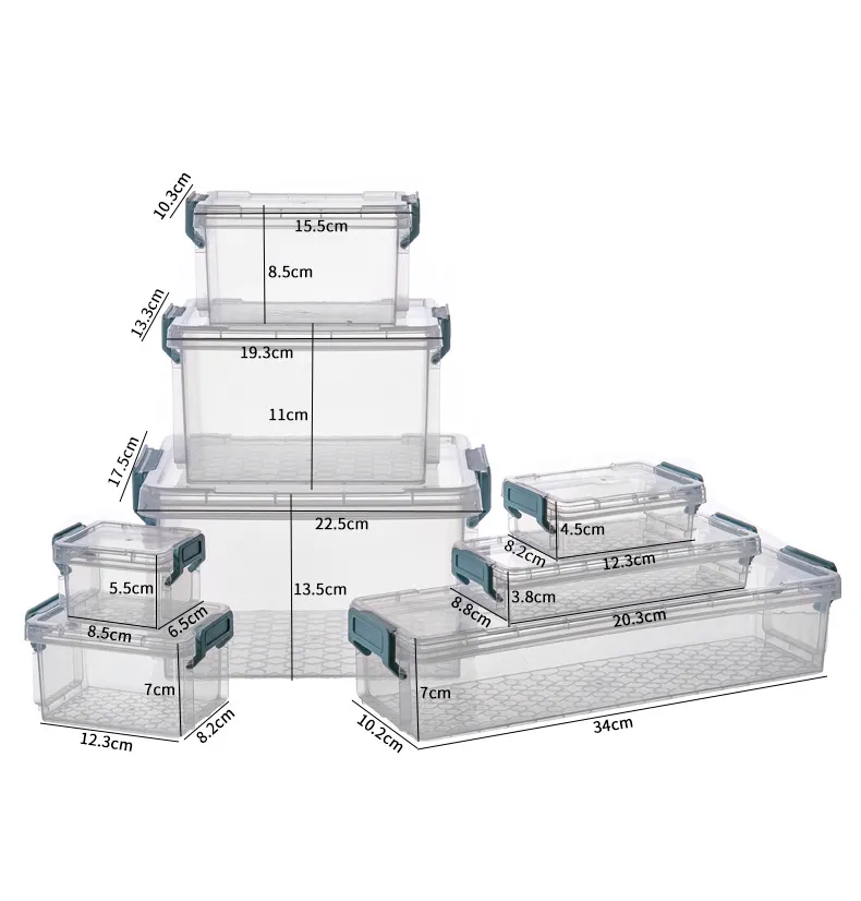 Best Selling Reusable Multi Size Desktop Transparent Storage Boxes Set Plastic Storage Boxes & Bins