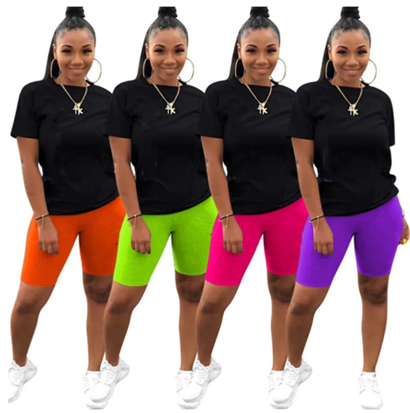 Taglie forti 3X Estate donna jogger tuta manica corta tute manica corta T-shirt pantaloncini due pezzi abiti casual abbigliamento sportivo 4460