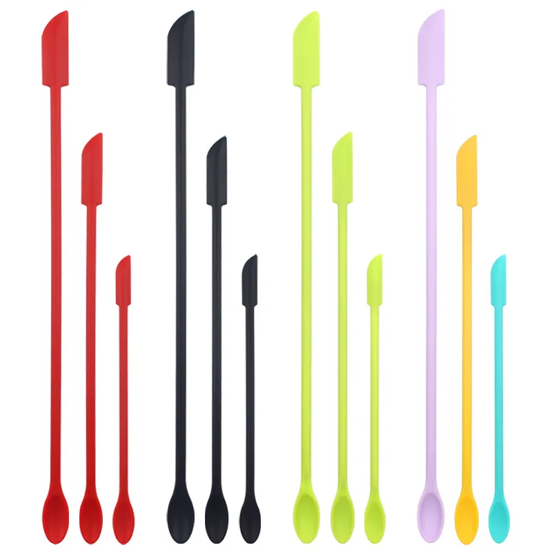 New Baking Product Silicone Mini Spatula Set Lengthened Cosmetic Bottle Jam Double-head Scraper Kitchen Cake Tool Accessories 20220122 Q2