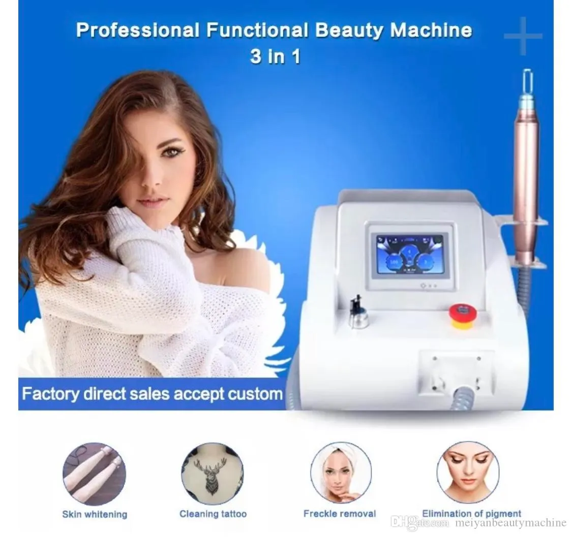 Professionele picoseconde laser tattoo verwijderingsmachine CO2 Q-schakelaar en YAG High-Power wenkbrauw wasbrow wassen koolstofpeeling en pigmentatie schoonheidsapparatuur slon