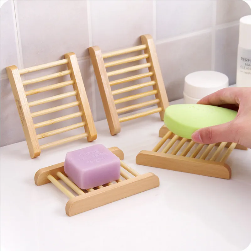 Sabunluklar Ahşap Tepsi Tutucu Yaratıcı Depolama Sabun Raf Plakalı Kutusu Konteyner İçin Banyo Duş Banyo Malzemeleri