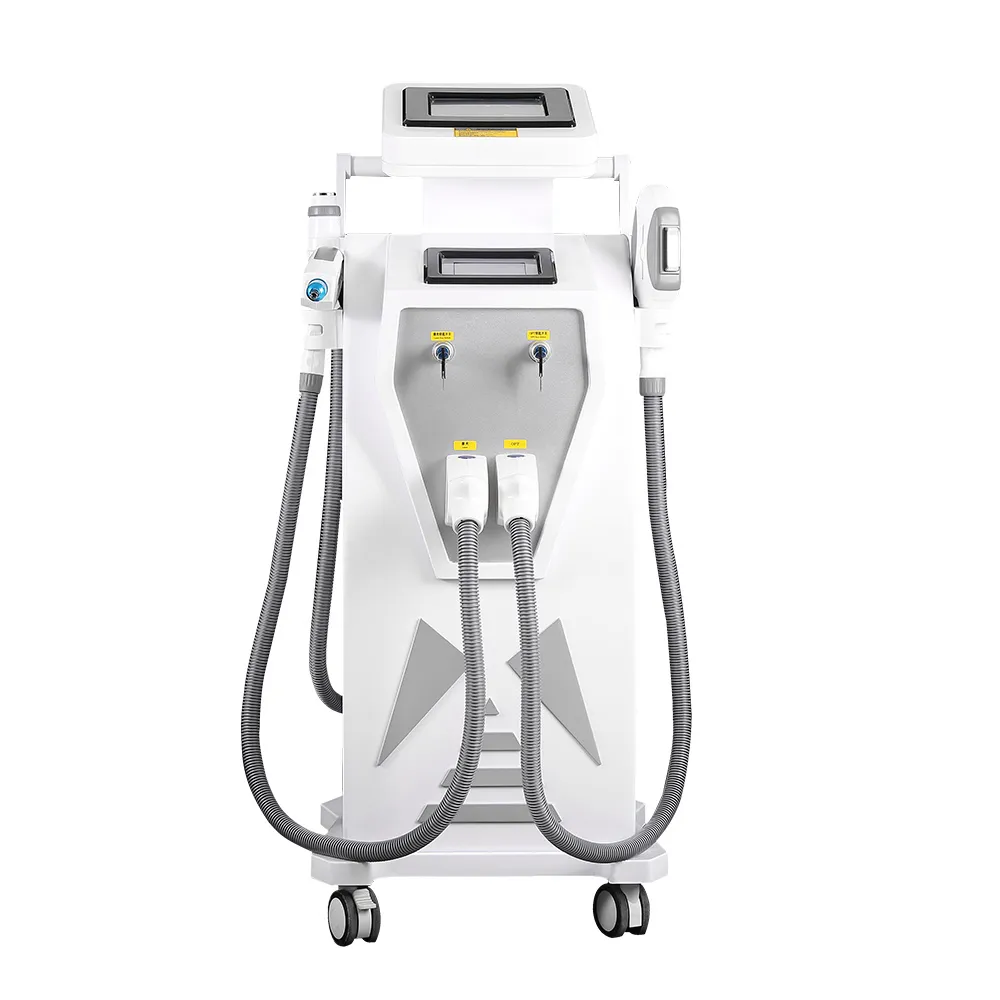 Équipement de beauté multifonctionnel 4 en 1 Lasers IPL Machines d'épilation Détatouage au laser professionnel Élimination des pigments RF Lifting de la peau