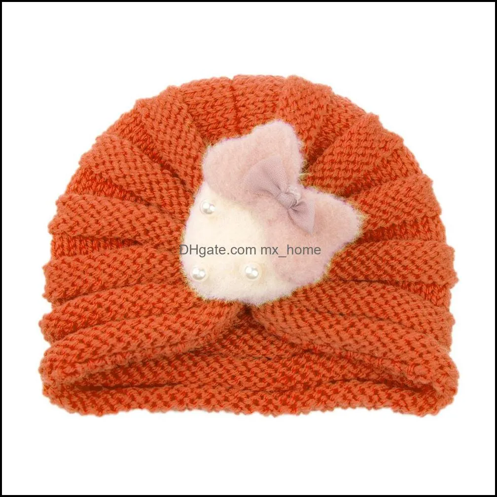 Infant Baby Hat Strawberry Headwear Children Toddler Kids Crochet Indian Caps Turban Soft Comfortable Autumn Winter Knitted wool Hats 21 Colors