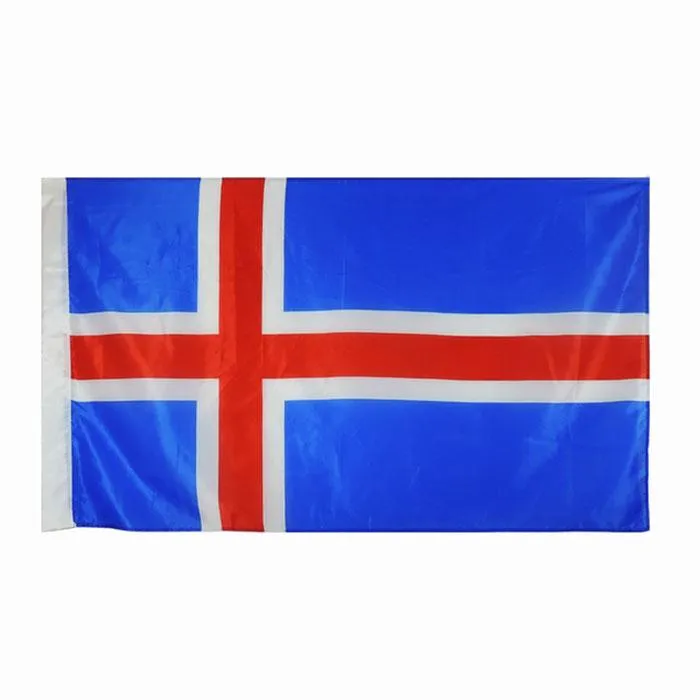 Bandiera dell'Islanda di alta qualità 3x5 FT Banner nazionale 90x150cm Festival Party Gift 100D Poliestere Bandiere e striscioni stampati per esterni