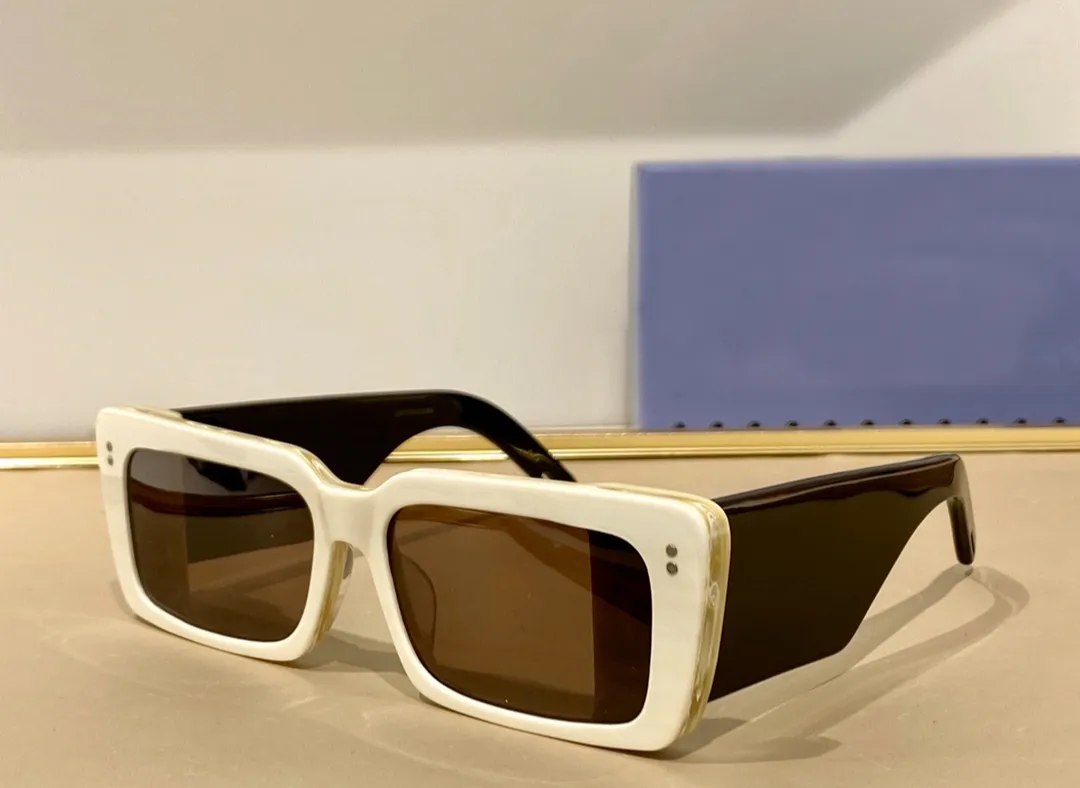 아이보리 블랙 chunky 기하학적 선글라스 0543 제곱 된 안경 여성을위한 패션 선글라스 남자 태양 음영 UV 보호 상자