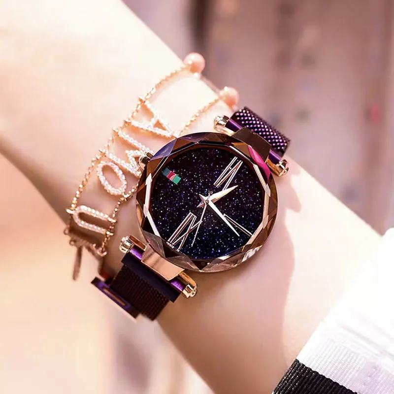 2021 Brand Women Watches Moda Square Senhoras Relógio de Quartz Pulseira Conjunto Verde Dial Simples Rose Gold Malha Malha Luxo Mulheres Relógios VSDGRGD