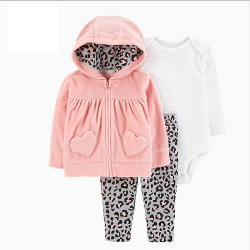 BABY GIRL CLOTHES long sleeve hooded coat+bodysuit cotton+pants newborn boy set winter fall infant clothing 2020 new born outfit