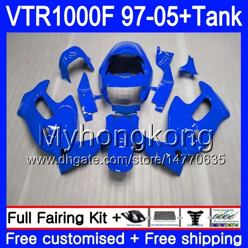 바디 + 탱크 혼다 SuperHawk VTR1000F 97 98 02 03 04 05 56HM.122 VTR1000 F VTR 1000 F 1000F 1,997 2,002 2,003 2,004 2,005 페어링 광택 블루