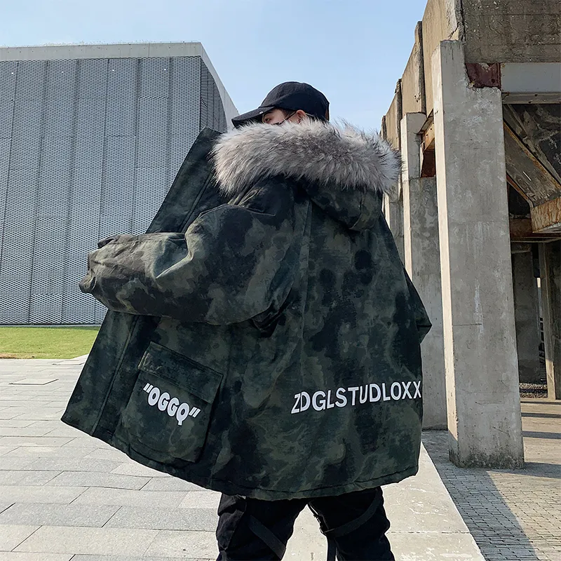Harajuku Japanese Black Puffer puffer jacket for Men - Thick