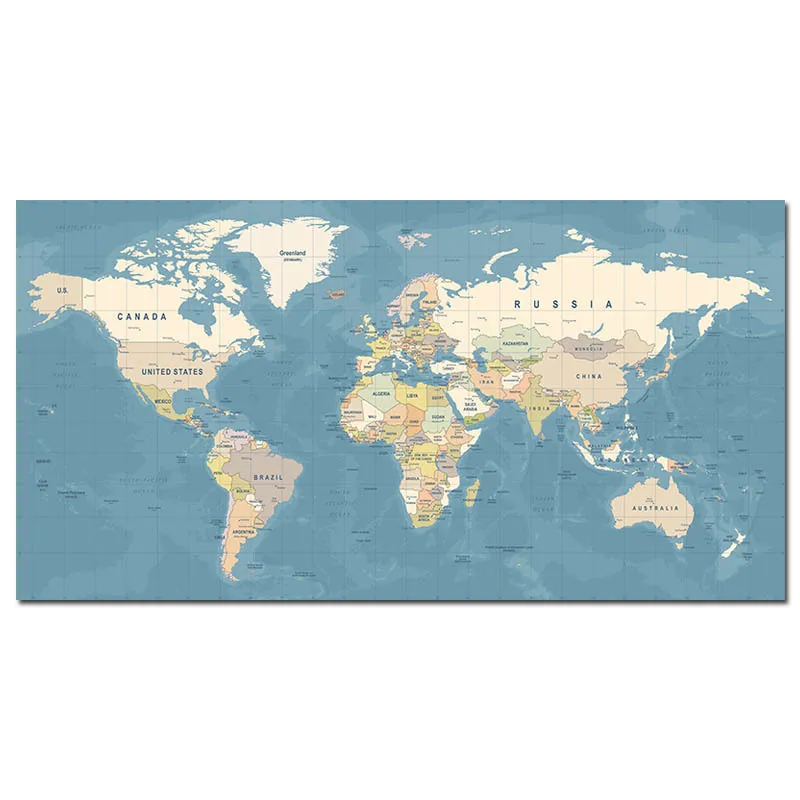 Grande Mappa Del Mondo Vintage Print Di Arte Da Parete In Tela Moderno Design Nordico La Decorazione Di Studio, Ufficio E Soggiorno Da 9,2 € | DHgate