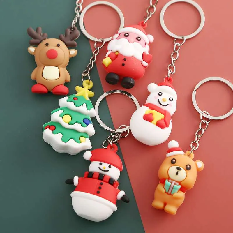 Cross-Mirror Christmas Series Holiday Keychain Old Man Pendant Cute Gift Partihandel