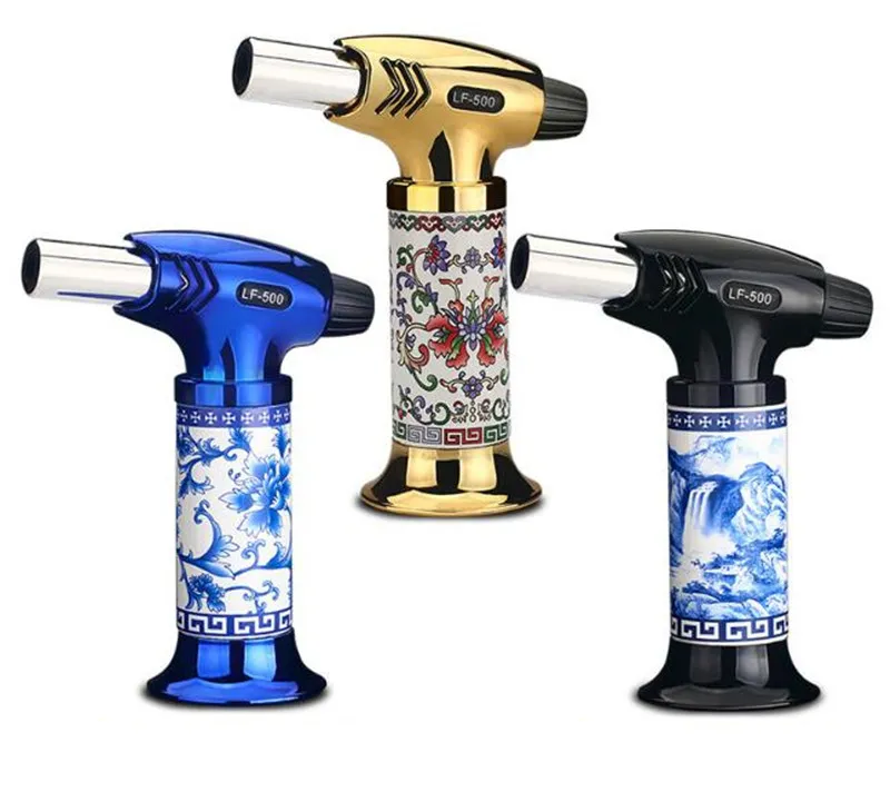 최신 세라믹 바디 제트 토치 라이터 요리사 Blowtorch 제트 화염 토치 라이터 1300 ° 납땜 Brazing Butane 토치 점화 도구