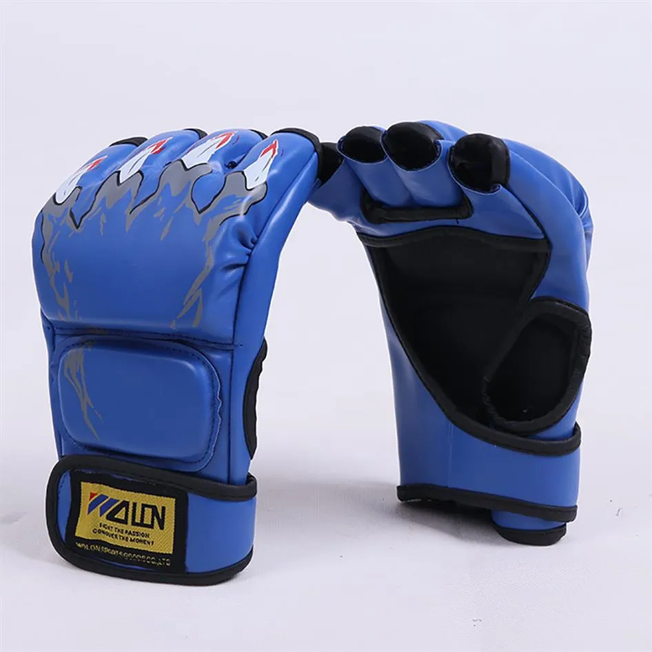 Fitness Wolf Tiger Claw Bokshandschoenen MMA Karate Kick Muay Thai Halve Vinger Sport Training A03