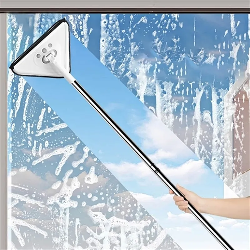 Yorga İşlevli Düz Paspaslar Için Windows Teleskopik Cam Silecek Çift Yan Pencere Temizleme Fırçası Ev Temizleme Araçları 201214