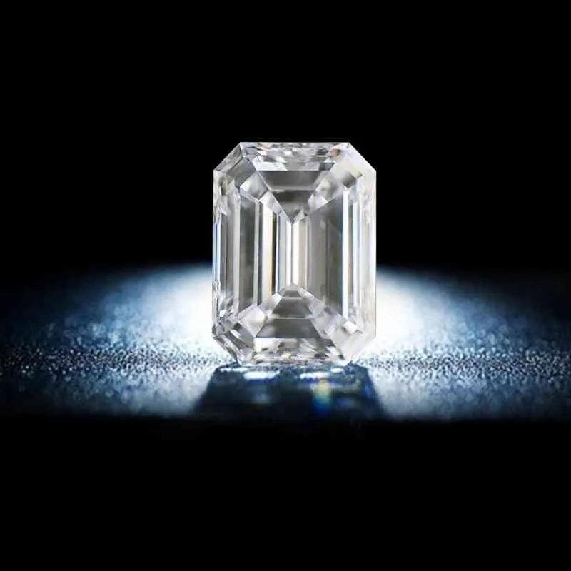 Szjinao Real 100% Loose Gemstone Moissanite 3ct 7 * 9mm D Färg VVS1 undefined Emerald Cut Lab Diamond med certifikat