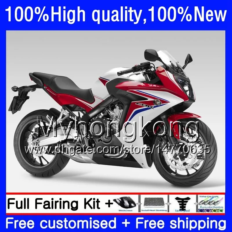 Kit Pour HONDA CBR 650 F CBR-650F 2011 2012 2013 2014 2015 53HM.15 CBR 650F CBR650 F CBR-650 CBR650F Blanc rouge nouveau 11 12 13 14 15 16 Carénages