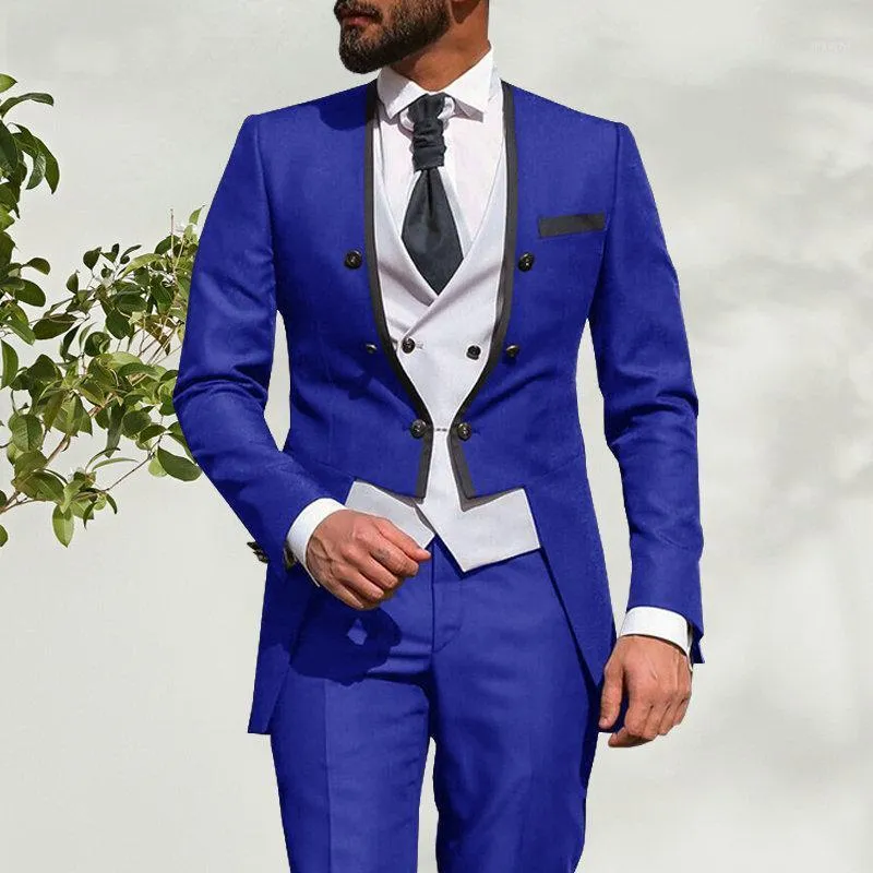 Yeni İtalyan Tailcoat 2021 Tasarım Erkekler Suit 3 Parça Slim Fit Düğün Damat Smokin için Damat Için En Iyi Adam Blazer Yelek Pantolon1