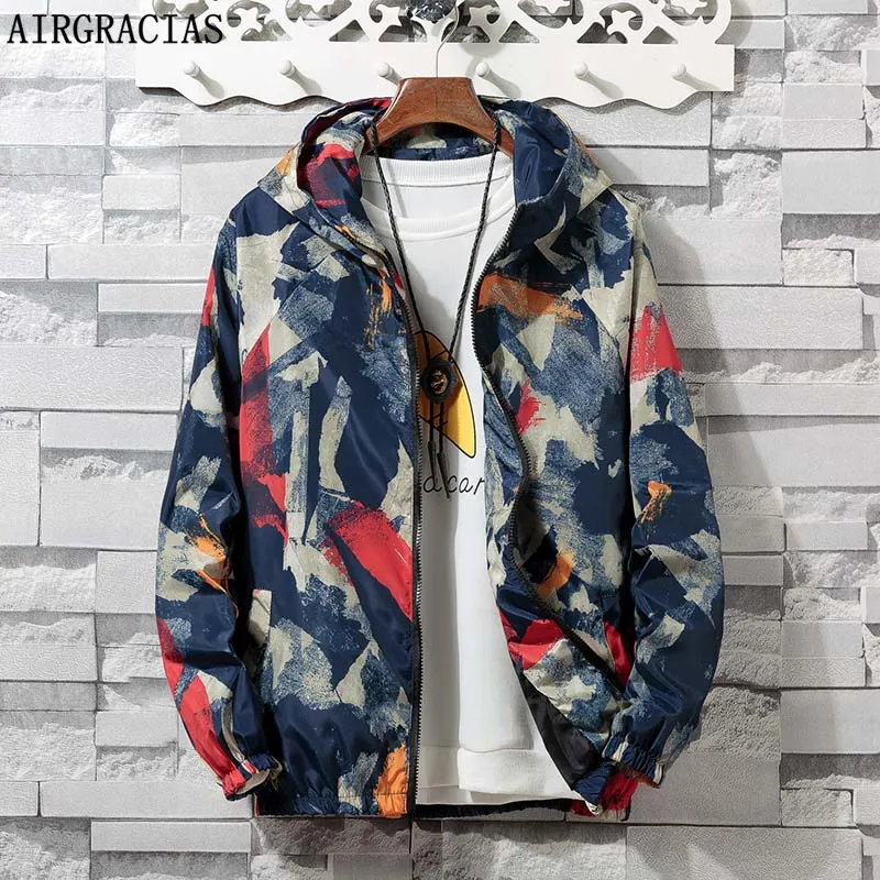 AIRGRACIAS Autumn Mens Camouflage Outwear Clothing Jacket Men Lightweight Coat Pockets Casual Coats 6 Colors S- LJ201013