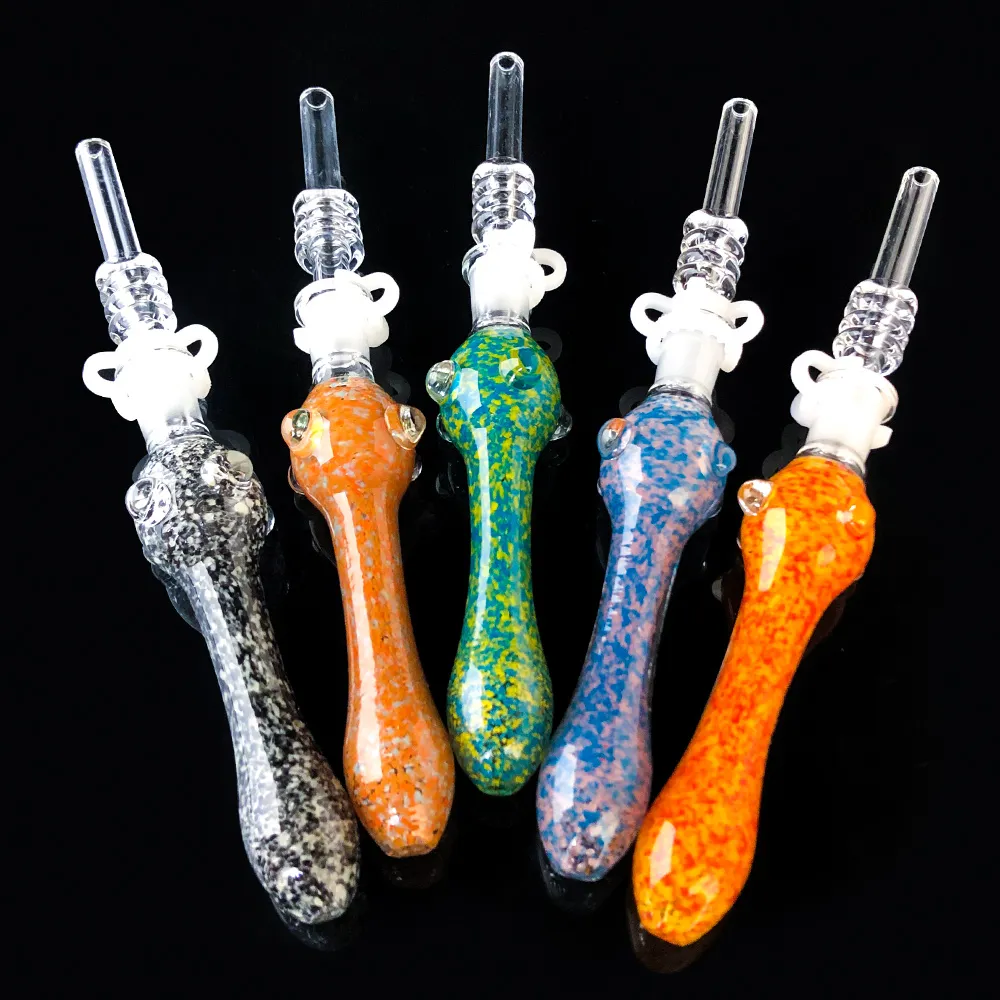 Collecteur de nectar avec pointe de quartz commune de 10mm, plate-forme pétrolière en paille Dab, tuyau en verre, accessoires pour fumer, plate-forme dab