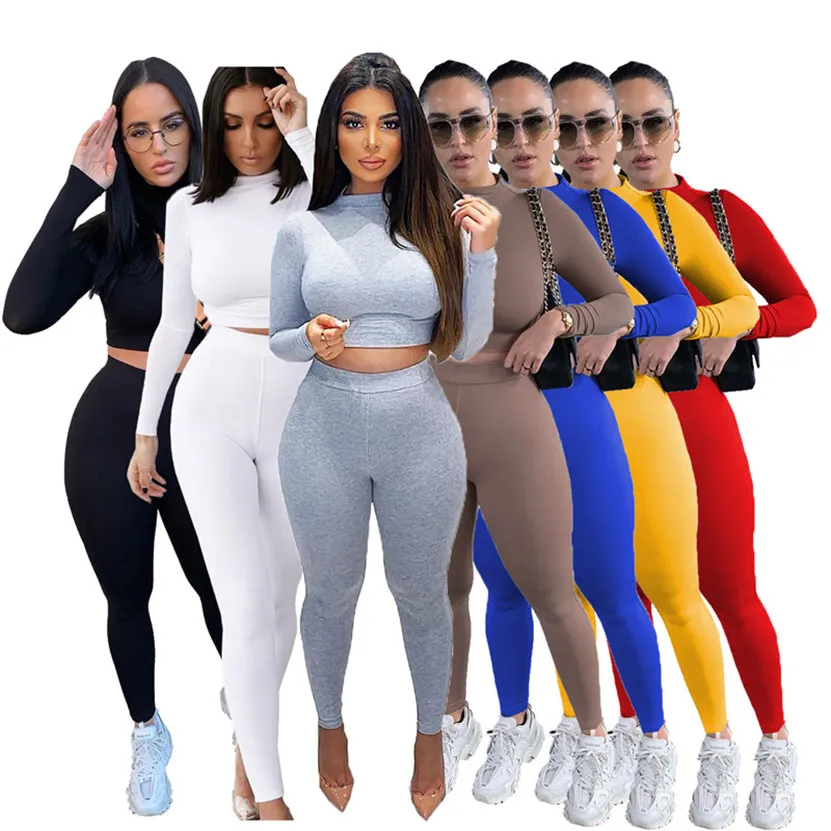 Plus size 2X Fall winter women tracksuits designer outfits hoodie crop top+leggings yoga two piece set casual solid color jogger suit 4179