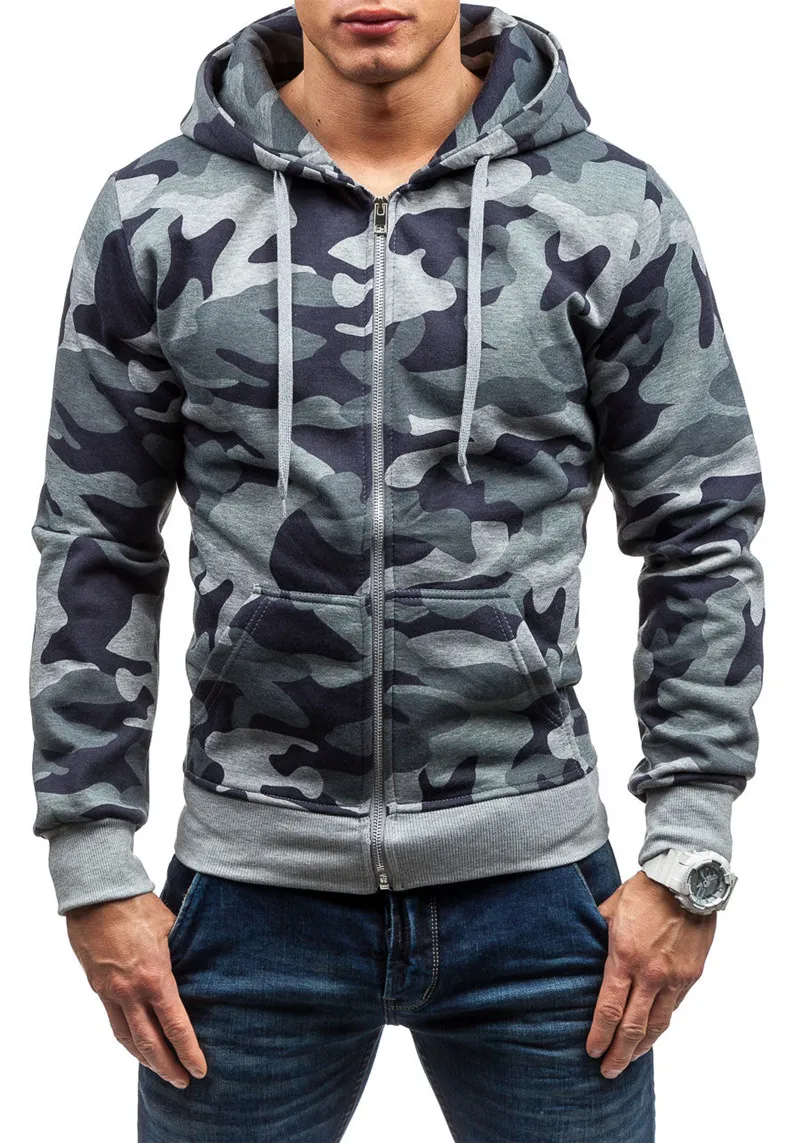 Fashion-2021 New Arrivals Mens Designer Hoodies Spring Autumn Camouflage Print Zipper Hooded Sweatshirts Men Clothing Multi Style