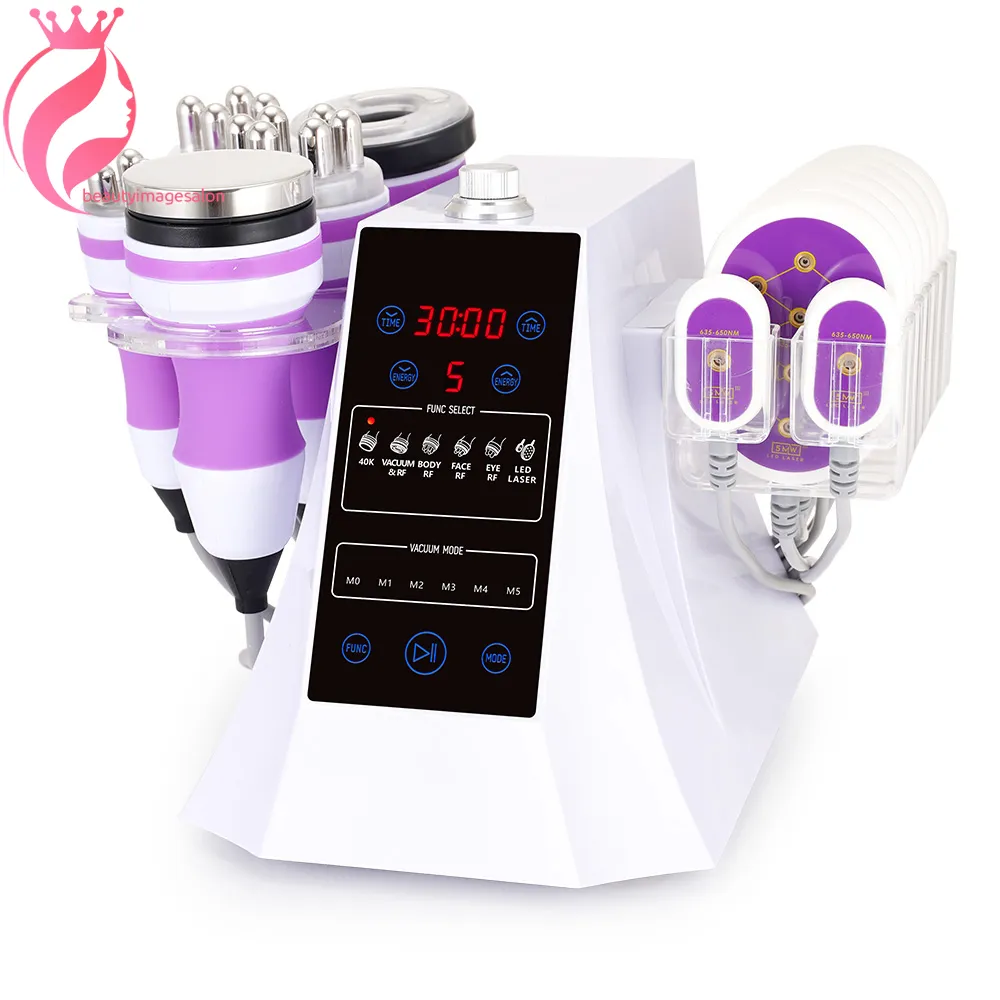 Yeni Tasarım 40K Zayıflama Ultrasonik Liposuction Kavitasyon 8 Pedler Lazer Makine Vakum RF Cilt Bakım Salon Spa Kullanım Ekipmanları