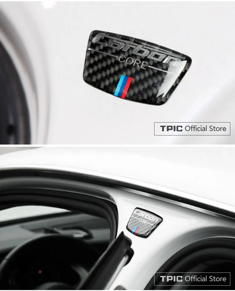 2 Stück Kohlefaser Emblem Autoaufkleber B Säulen Aufkleber Für BMW