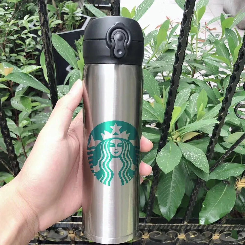 450ml Stainless Steel Starbucks Coffee Cups Tumblers 16oz Starbuck Thermos  Cup 6 Colors Cafe Mugs Thermo Vacuum Tumbler on Sale