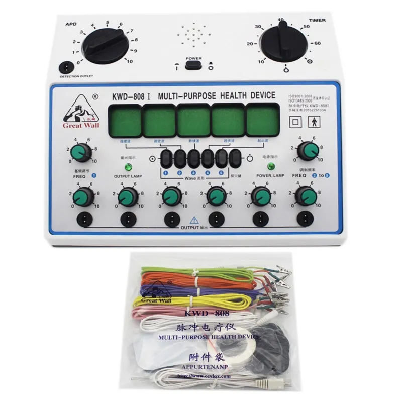 Unité Tens KWD-808i 6 canaux. Stimulateur d'acupuncture polyvalent Dispositif de massage de santé Stimulateur de muscle nerveux électrique