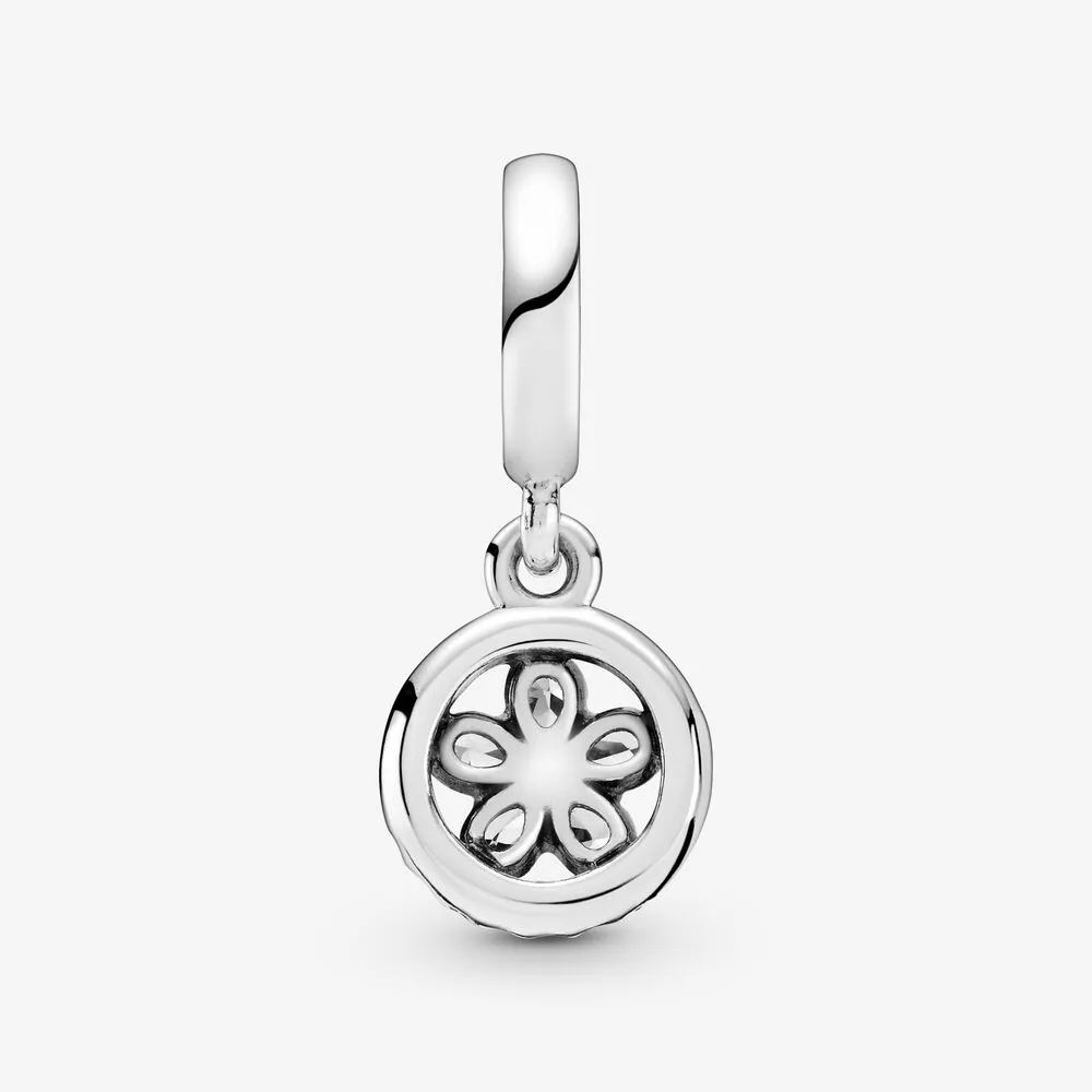 925 Sterling Silver Sparkling Snowflake Circle Dingle Charm Fit Original European Charm Armband Smycken Tillbehör235R