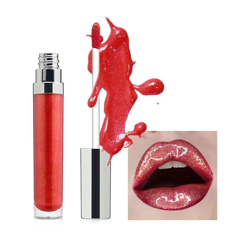 Privé-logo Print Lip Cosmetica Moeturized Glanzende Shimmer Lip Gloss 26 Kleuren Lang Dragen Shinny Glitter Vloeistof Lipstick Makeup Gratis DHL