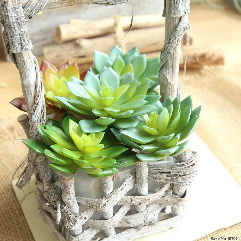 2021 Yeni 1 ADET Yapay Bitkiler Sahte Etli Lotus Çiçek Ofis Bahçe Dekor Için DIY Succulents Bitki Ev Dekorasyon