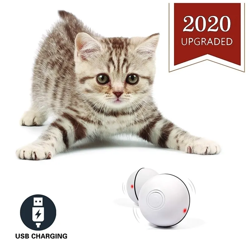 Smart Interactive Cat Toy 360 Degrés Auto Rotating Ball Animaux Jouant Jouets Motion Activated USB Rechargeable Pet Ball 201217