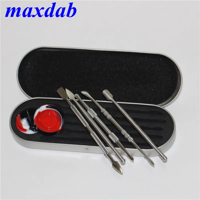 Offre spéciale Dab Tool Kit cire Dabber ensemble d'outils boîte en aluminium emballage pour sèche herbe vaporisateur stylo cire atomiseur titane ongles