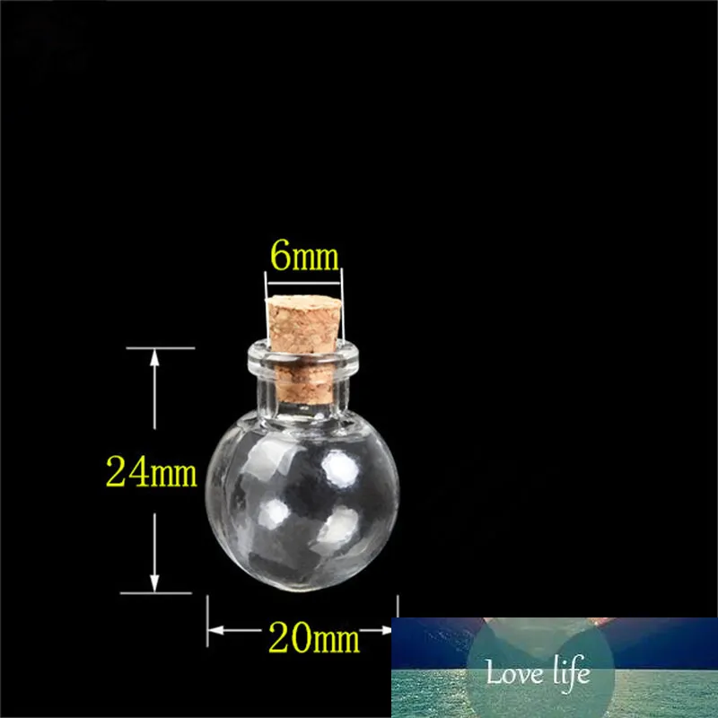 100 pcs 20x24x6 mm Small Glass Bottles With Corks DIY Round Ball Shaped Mini Art Jars Gifts Vials Cute Pendants Bottles