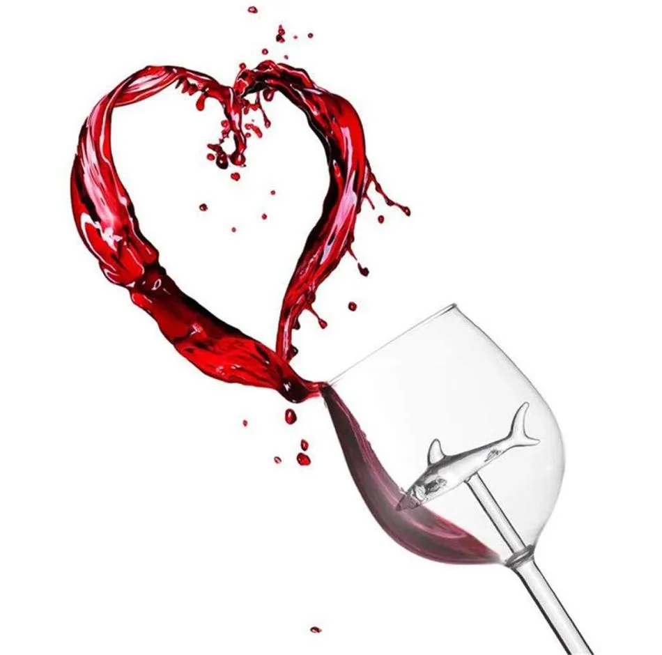 Bicchieri da vino rosso - Cristallo di titanio senza piombo Elegance Original Shark Bicchiere da vino rosso Shark Inside Bicchiere a stelo lungo 9074