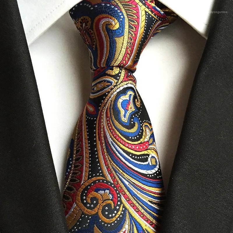 Neck Ties Sitonjwly 8cm Polyester Jacquard Neckties For Men's Tie Skinny Paisley Floral Suit Business Wedding Necktie Custom LOGO1