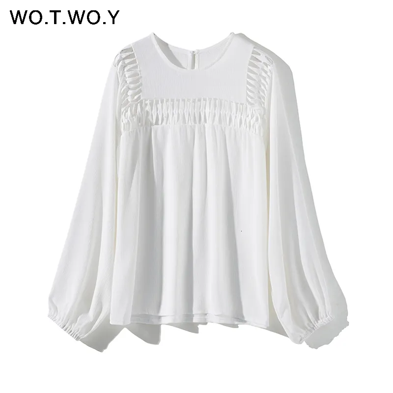 White Hollow Out Blouses Womens 2019 New Spring Long Sleeve Shirts Casual Streatwear Womens Tops and Blouses Harajuku