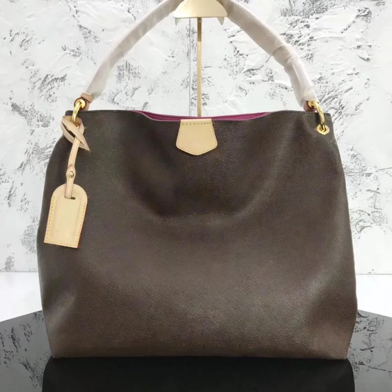 Bolsas de couro de moda clássico mulheres bolsa de ombro mulher única alça sacos de compras 40cm