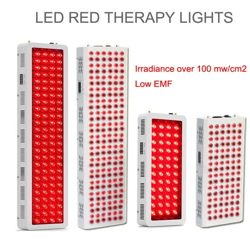 Hurtownie RLT IFR Panel Red LED Light Therapy Device Pełna Body Skóra Ból Sludge Głębokie 660nm w pobliżu podczerwieni 850nm 300W 500 W 1000W z zegarem