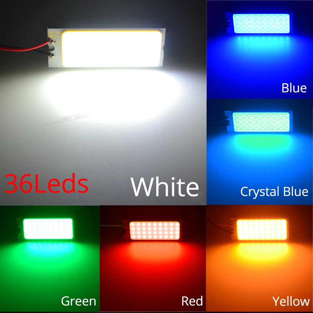 T10 / مهرجان 16smd 24smd 36smd 48smd cob الصمام لوحة سيارة السيارات الداخلية قراءة خريطة مصباح لمبة ضوء قبة 12 فولت