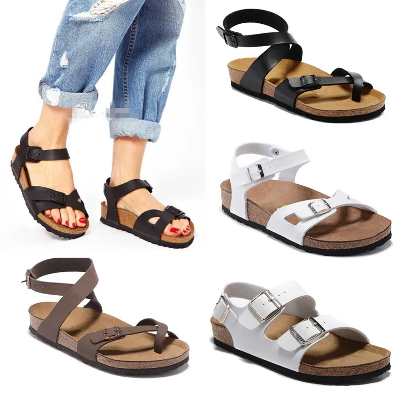 Yara Hochwertige Kork-Hausschuhe für Herren und Damen, Sommer-Gummi-Sandalen, Strand-Sandalen, modische Scuffs-Hausschuhe, dreidimensionale Schriftart, Innenschuhe, Größe 34–47