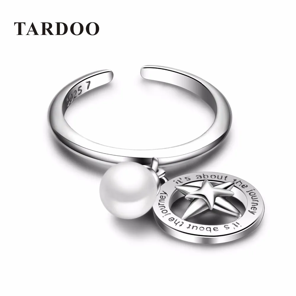 Luxus – Tardoo Innovative Romantische Manschette Offen 925 Sterling Silber Liebhaberringe für Frauen Perlen Abzeichen Charms Feiner Schmuck Y1892606