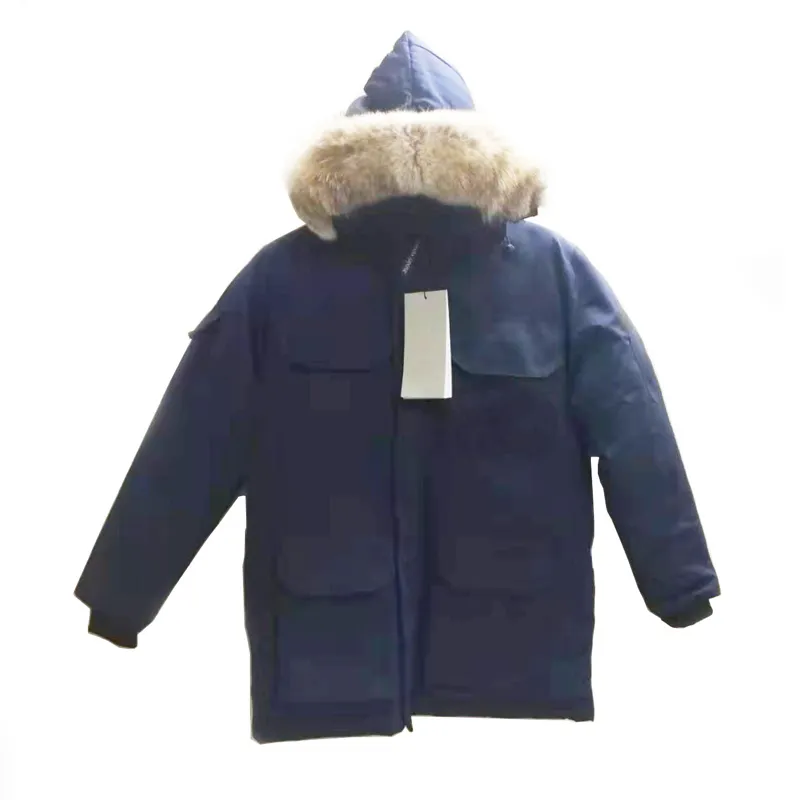 Desinger Down 코트 품질 겨울 남자 화이트 오리 다운 재킷 Mens Parkas Chaquetas Overcoat Real Wolf Fur Doudoune Homme Man Outwear Parka Coats