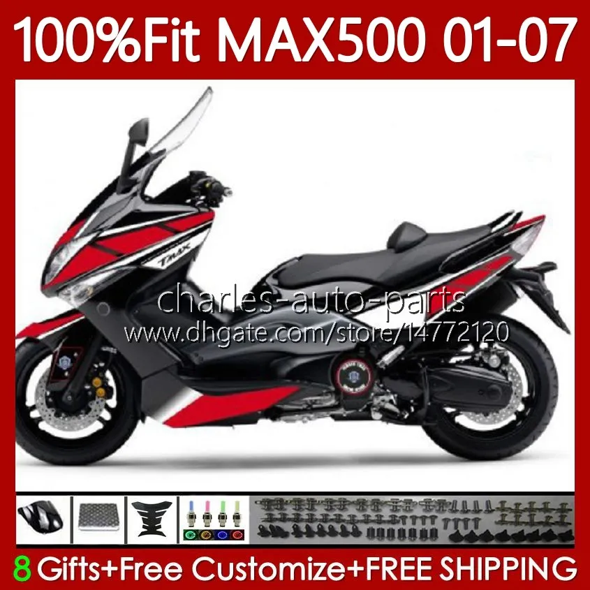 ヤマハTMAX500 T-MAX500 MAX-500 TMAX-500 TMAX-500 TMAX-500 TMAX-500 TMAX MAX 500 2001 2002 2003 2004 2004 2002 2007 Kit Red Blk White