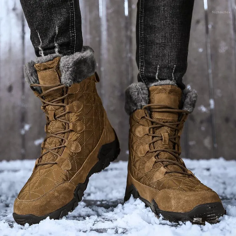 Botas a prueba de agua Hombres zapatos tácticos de alta calidad de cuero de  invierno para hombre camuflaje de trabajo caliente zapato 1