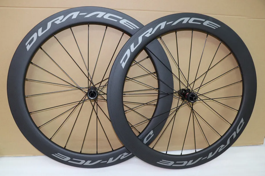 Skivbroms nav Dura ACE 700C 60mm Djup Vägcykel Koldioxidhjul 25mm Bredd Clincher Carbon Wheelset Gratis frakt