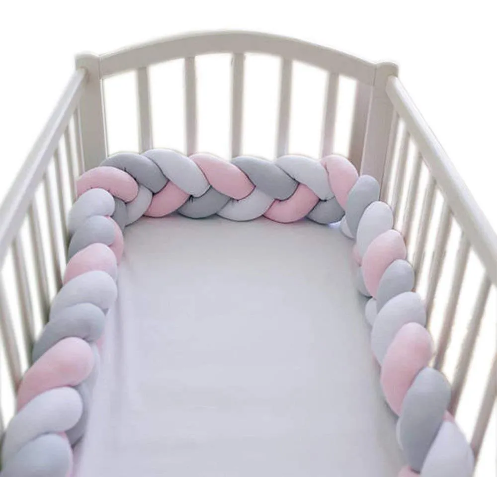 Premier Inn Pillows Baby Crib stötfångare knuten flätad plysch barnkammare vagga dekor nyfödd gåva kudde kudde junior säng sömn bum bbygsw bdesports