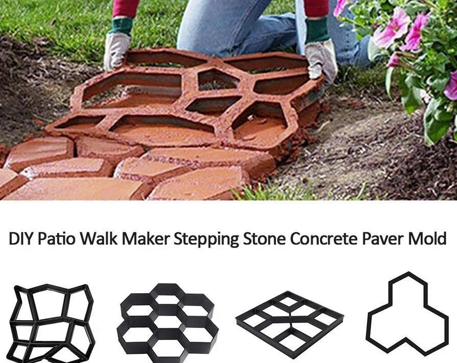 DIY 정원 포장 콘크리트 스테핑 스톤 몰드 정원 잔디 Pathmate Stone Mold1